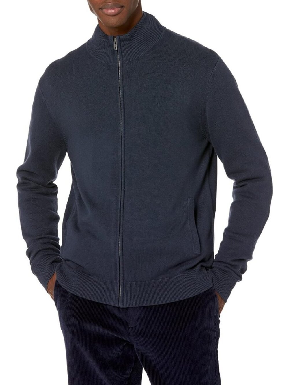 Cozy Full-Zip Cotton Sweater for Men | Stylish Layering Essential